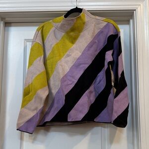 NWT Anthropologie Striped Mock-neck Sweater